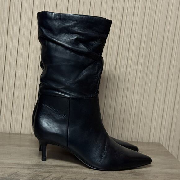 Nordstrom Pointed Toe Leather Booties Black Women’s Size 8M - Picture 1 of 9